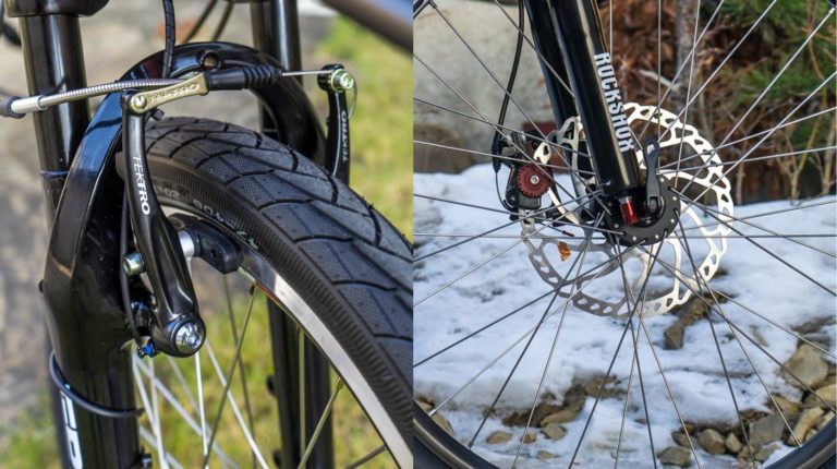Disc brakes vs. V-brakes - what is better on recumbent bikes?