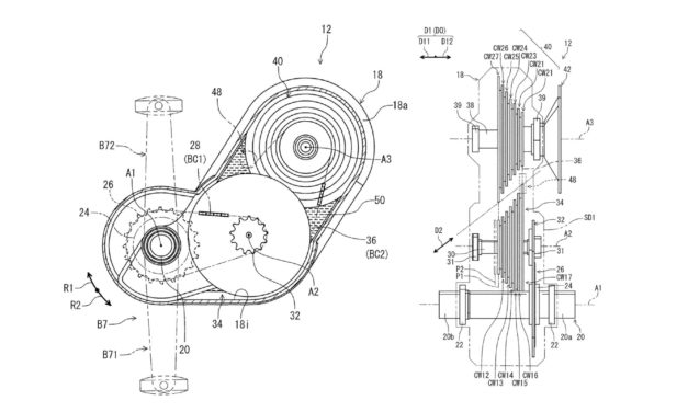 Shimano patented a gearbox in the bike frame