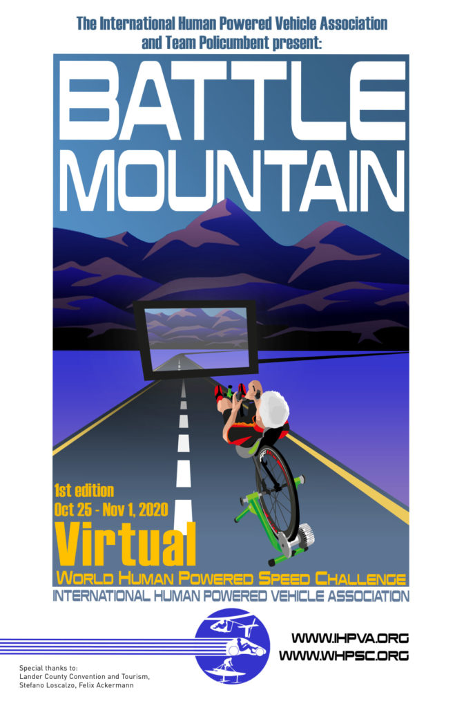 World Human Powered Speed Challenge first virtual event 2020 poster