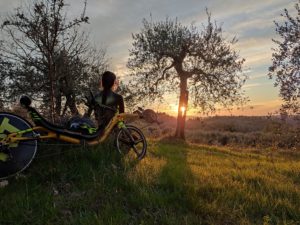 Evening ride on a recumbent