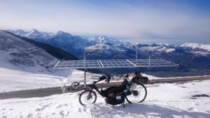 Solar powered recumbent bike