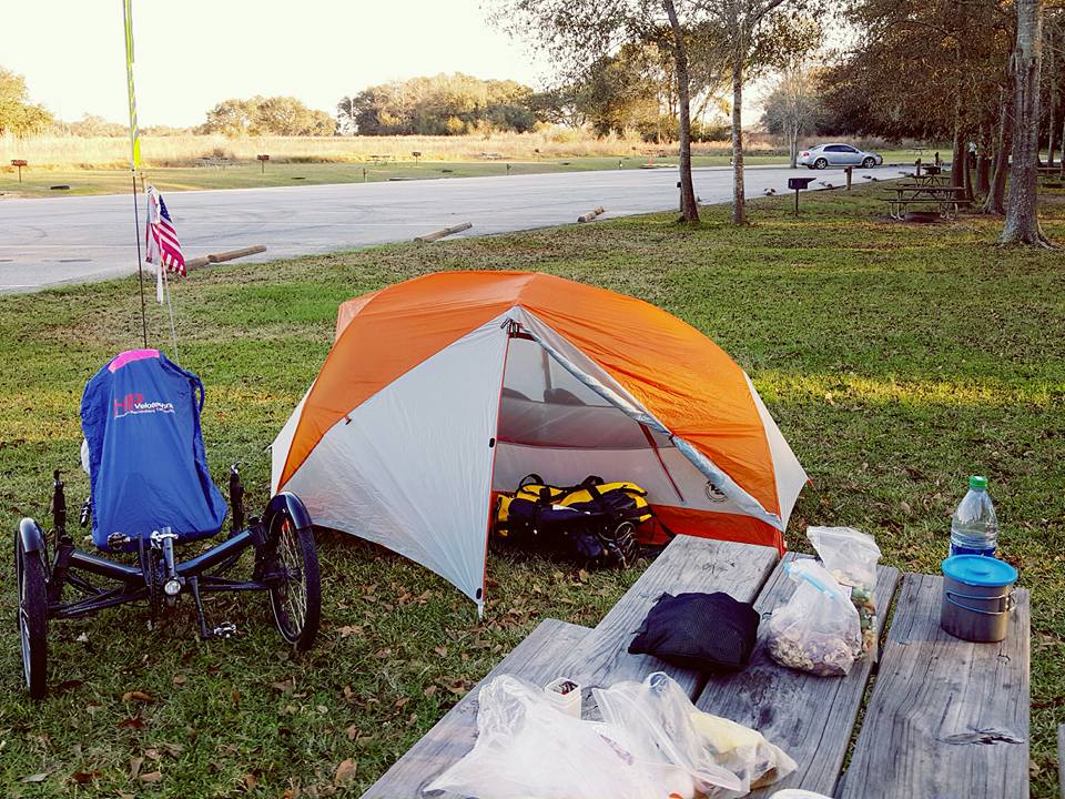 Camping while bike touring in the USA