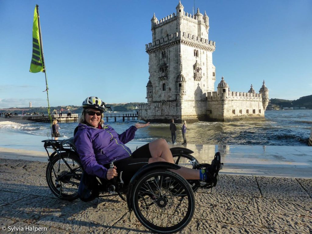 Sylvia touring Portugal by bike