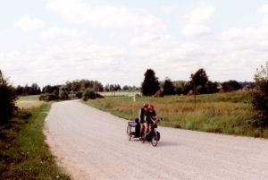 Cycling on a tandem bike in Estonia