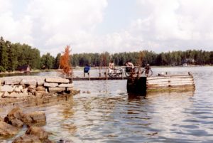 Camping at the lake shore