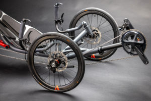 The Spyder ATC recumbent sports trike has hydraulic disc brakes from Magura