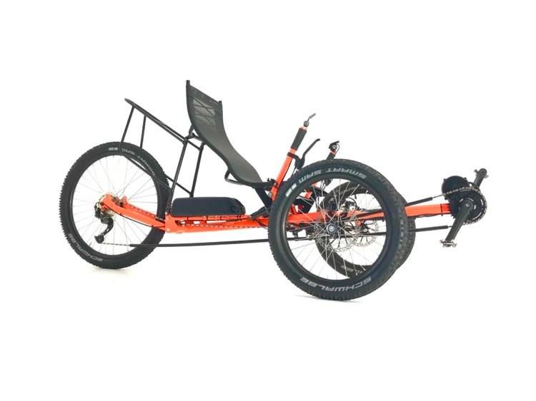 Side view of the full suspension trike from Trisled