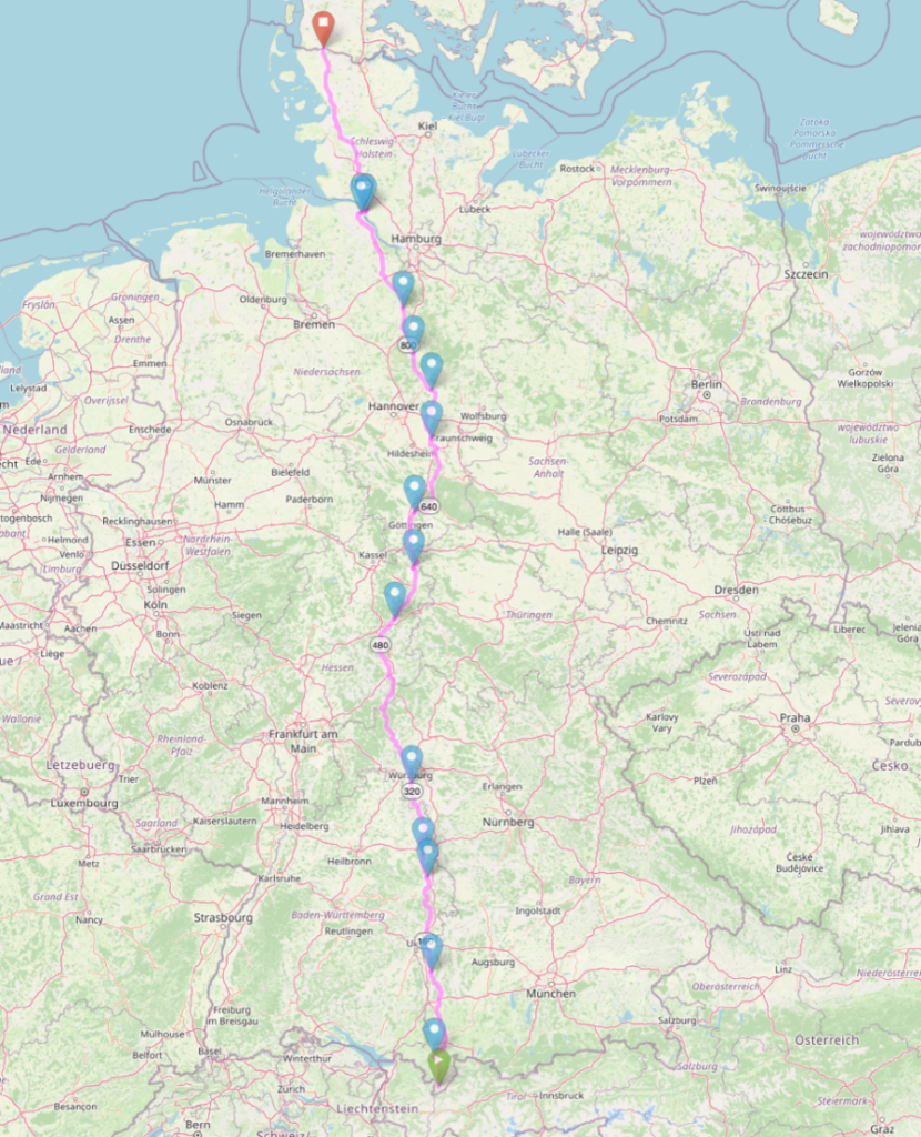 velomobile speed record route in Germany