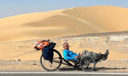 Vagabonding triker cycled through the Sahara desert in Egypt