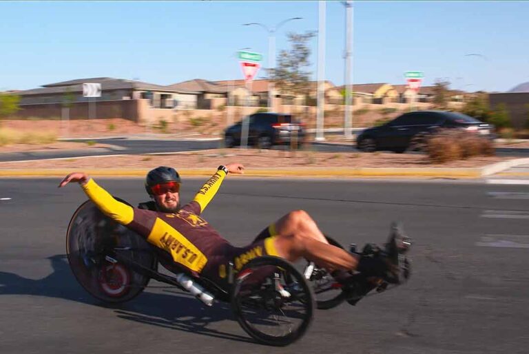 world record trike ride on an ICE VTX by Celeb Cline