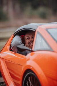 Sitting in the velomobile