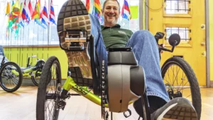 riding e-asist recumbent bicycle safely
