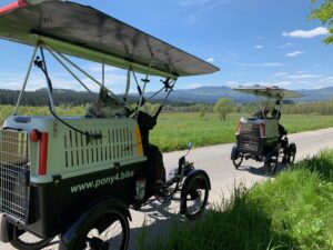 Riding on recumbent electric bicycles powered by solar