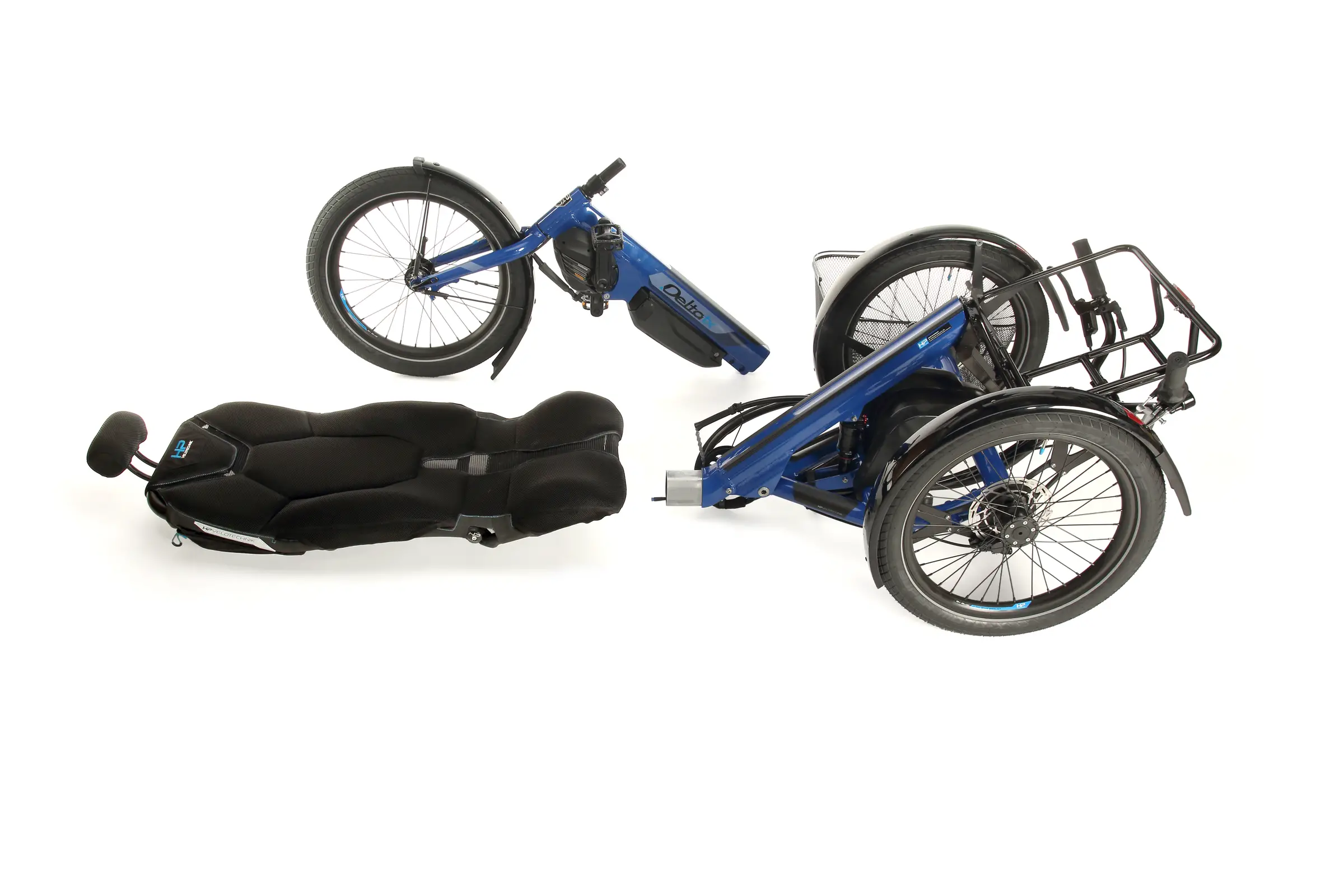 Disassembled trike for easy transportation