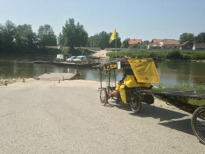 A simple ferry in northern Croatia.