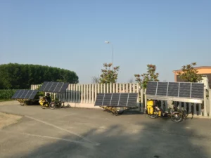 Using the evening sun for last minute charging before the dark comes