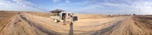 The truck finally gave up on us and when the rope broke after the third time, it left us standing in the desert. He didn't even stop.