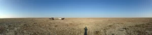There is nowhere to hide for the night on the endless plains. Or in the morning when you need to do your business. All you can do is ask a colleague to stay a few minutes longer in the tent and walk a few hundred metres away.