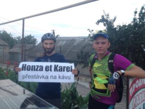 Honza and Karel - coffee stop