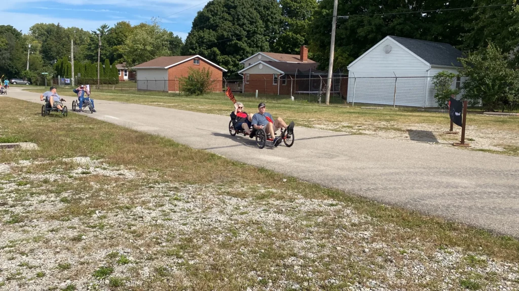 However, there were also recumbent trike tandems available for test rides.