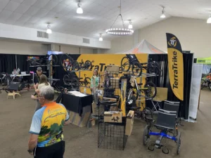 Not surprisingly, Terra Trike had a booth filled with trikes and probably the most cycles available for test rides at the show. They themselves are the organisers of the event and in collaboration with other exhibitors are trying to popularise recumbent bikes and trikes amongst the general public.