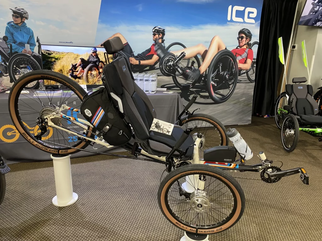 ICE trikes from the UK had the ICE Adventure on their booth in the company's 25th anniversary colors, among other models. 