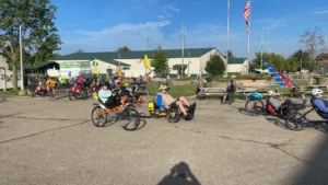 Even though the recumbent bike world today revolves mainly around trikes, many two-wheel recumbents were also seen on the ride.