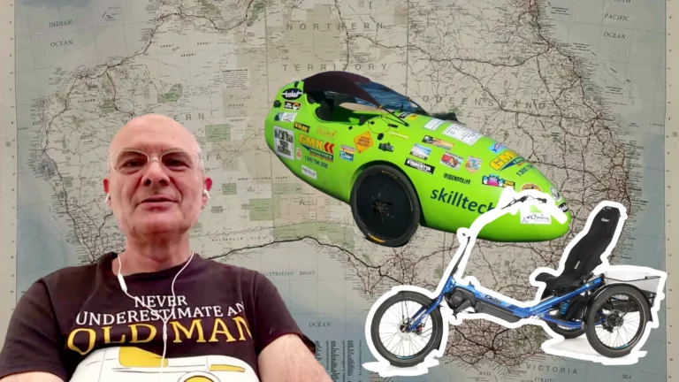 recumbent delta trike and a velomobile tour around australia