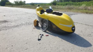 repairing a puncture on a velomobile