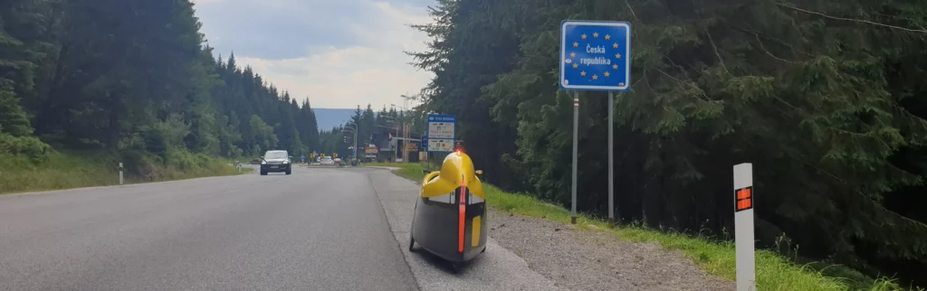 velomobile on the borders with Czechia