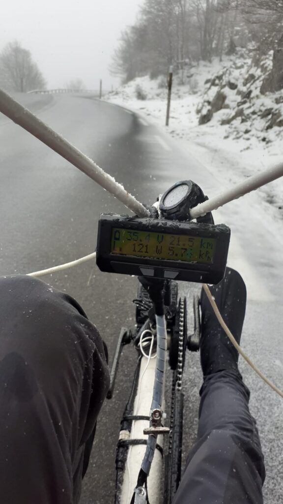 Riding in the snow in Pyrenees