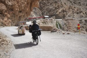 velomobile and a recumbent racing against each other during the sun trip