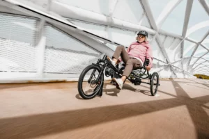 riding through the city