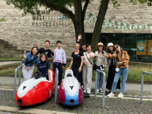 Chinees in front of Grimmwelt museum
